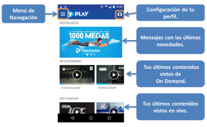 Pantalla principal de TeleCentro Play